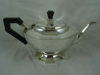 Stylish,  Art Deco Solid Silver Tea Pot,  1935,  530gm