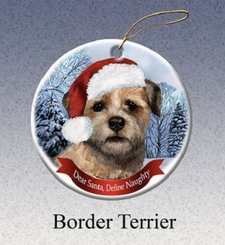 Define Naughty Ornament - Border Terrier 031