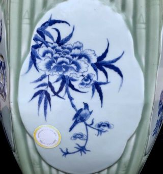 QUALITY 19THC CHINESE BLUE WHITE & LONGQUAN CELADON GLAZED GARDEN SEATS 8