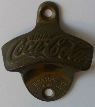 Vintage Drink Coca Cola Star X Cast Iron Wall Mounted Bottle Opener