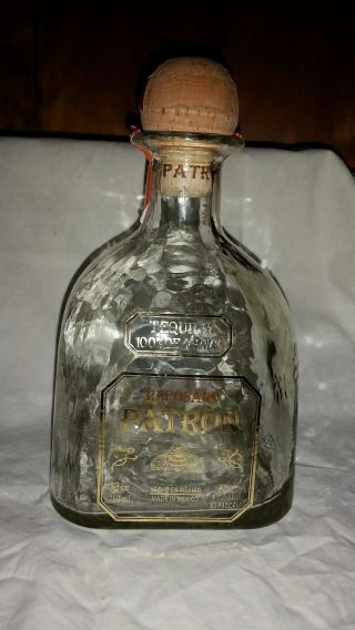 Reposado Patron Tequila 100 De Agave Empty Bottle 750 Ml Perfect For Crafts
