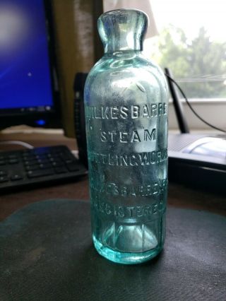 Wilkes - Barre,  Pa/ Aqua Hutch Bottle/ Beer Soda