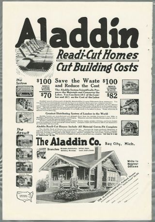 1920 Aladdin Readi - Cut Homes Advertisement,  Pre - Cut House Kits