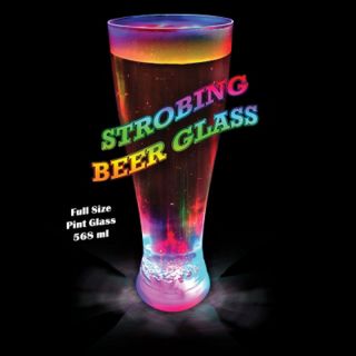 Strobing Light Up Led Beer Pint Glass Flashing Light Up Xmas Party Bbq Gift