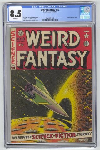 Weird Fantasy 10 Cgc 8.  5 Ec Comic Atomic Explosion Panel White Pages
