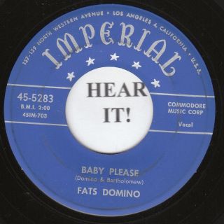 Fats Domino R&b 45 (imperial 5283) Baby Please /where Did You Stay Vg,  /m -