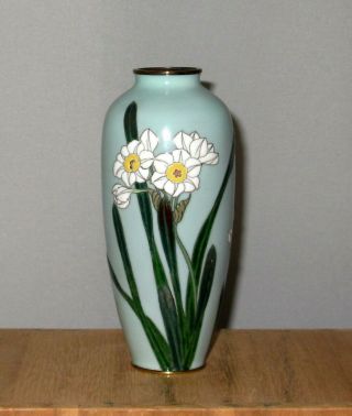 Fine Meiji Period Japanese Cloisonne MORIAGE Enamel Vase,  Attributed to Hattori 3