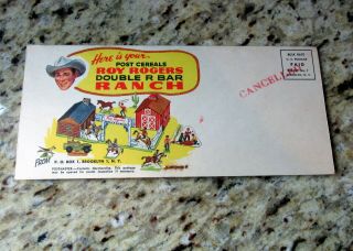 1950s Roy Rogers Post Cereals Double R.  Bar Ranch Punchout Premium Unpunched