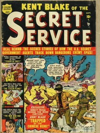 Kent Blake Of The Secret Service 3 - 1951 Gd 2.  0 Marvel Atlas Joe Maneely