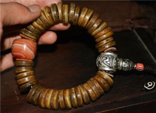 tibetan antique real kapala bracelet mala prayer beads old tibet rosary 2