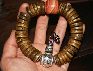 tibetan antique real kapala bracelet mala prayer beads old tibet rosary 5