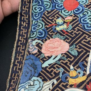 Antique Early 19th C.  Qing Dynasty Chinese Silk Kesi Kossu 1st Rank Crane Badge 5
