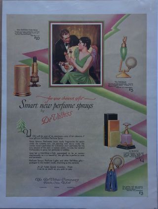 1921 Devilbiss Perfume Spray Vintage Print Ad