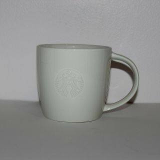 2010 Starbucks White V Venti (20oz) Mug Embossed Siren Mermaid Logo