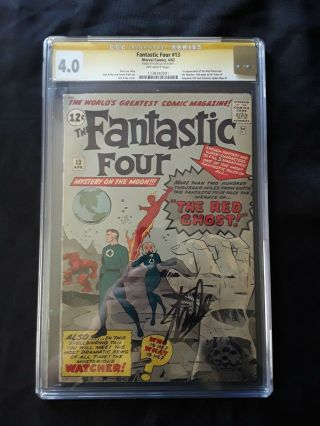 Fantastic Four 13 Cgc 4.  0 Ss Stan Lee 1st App Red Ghost & Watcher Kirby & Ditko