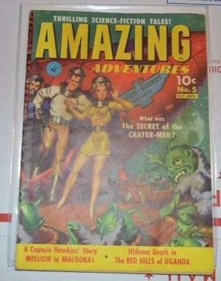 Adventures 5 Nov 1951 Classic Sci Fi Gga Vs Aliens Cover