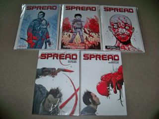 Image Comics - - Spread - - Complete Trade Run - - Issues 1,  2,  3,  4,  5