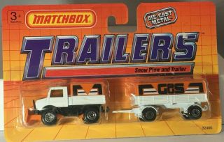 Matchbox Trailers - - - 1990 - Made In Thailand - Snow Plow And Trailer