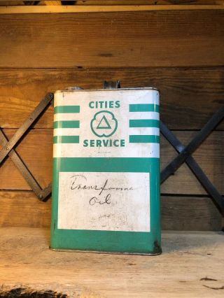 Vintage Cities Service Oil Can Gas Pump Shell Gulf Antique Station Texaco Sign