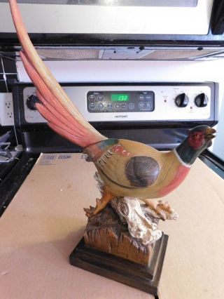 Vintage Ringneck Pheasant Statue Figurine