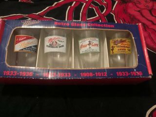 Miller High Life Vintage Beer Drinking Glasses Milwaukee Wi Retro Hard 2 Find