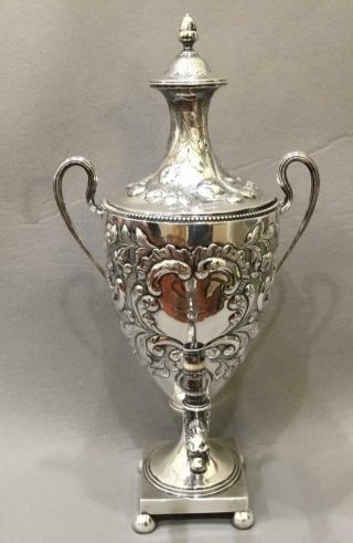 Rare 18th C George Iii Sterling Silver Repousse Tea Urn Richard Carter Nr