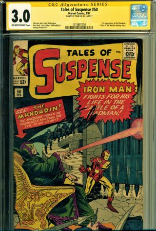 Tales Of Suspense 50 Cgc 3.  0 Ss Signed By Stan Lee 1st Mandarin Kirby Cover
