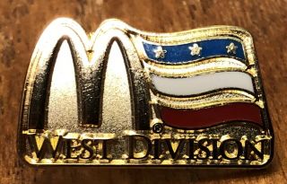 Mcdonalds Fast Food Restaurants West Division Red White Blue Gold Tone Lapel Pin