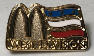 Mcdonalds Fast Food Restaurants West Division Red White Blue Gold Tone Lapel Pin 4