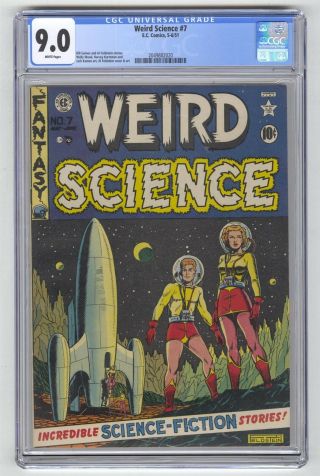 Weird Science 7 Cgc 9.  0 Ec Comic Wally Wood Art White Pages 10c
