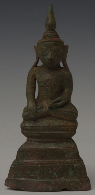 16th Century,  Shan,  Antique Burmese Bronze Seated Buddha