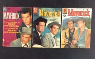 Maverick 9 15 980 Dell Silver Age Movie Western Tv Comic Books James Garner