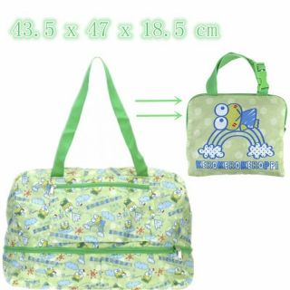 Japan Sanrio Kerokerokeroppi Foldable Nylon Travel Luggage Bag (l) 9 - 7012 - 5
