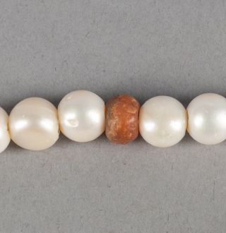Chinese Antique Pearl & Carved Seed,  Jade Prayer Beads,  19th Manchu Style 7