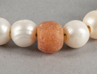 Chinese Antique Pearl & Carved Seed,  Jade Prayer Beads,  19th Manchu Style 9
