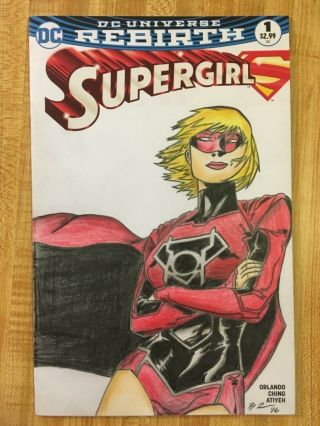 Supergirl: Rebirth 1 (2016,  Dc) Red Daughter Sketch Cover Drawed By Ryan Faith