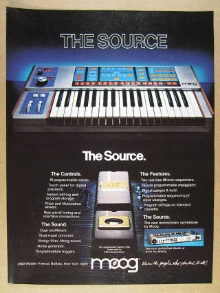 1982 Moog The Source Synth Synthesizer Vintage Print Ad