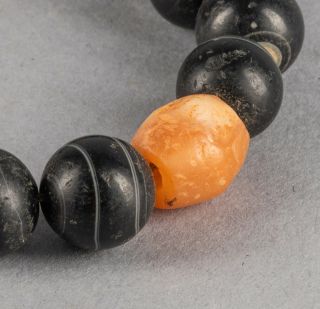Chinese Antique/Vintage Carved Agate Prayer Beads,  19th Manchu Style. 6