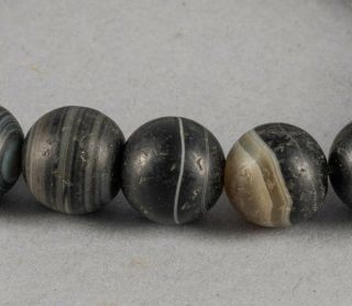 Chinese Antique/Vintage Carved Agate Prayer Beads,  19th Manchu Style. 7