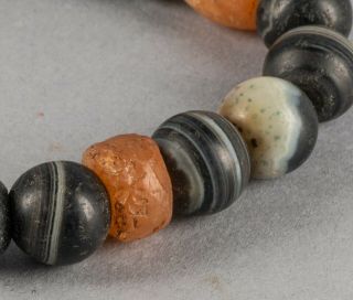 Chinese Antique/Vintage Carved Agate Prayer Beads,  19th Manchu Style. 8
