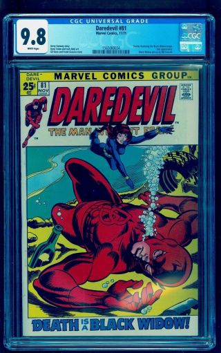 Daredevil 81 Cgc 9.  8 White 1st Black Widow Story See Our Tales Of Suspense 52