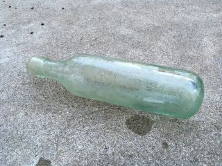 Vintage Round Bottom Blob Top Green Glass Bottle Field Find Rinsed Ap93