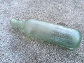 Vintage Round Bottom Blob Top Green Glass Bottle Field Find Rinsed AP93 2