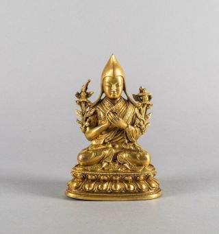 Chinese Antique Tibetan Gilt Bronze Buddha,  Kuangxu