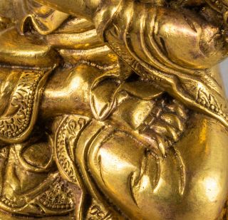Chinese Antique Tibetan Gilt Bronze Buddha,  Kuangxu 6