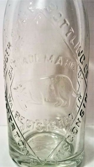 Badger State Bottling Co.  Soda Bottle 7oz Watertown Wisconsin Vintage Nm / J1