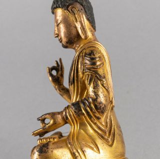 19th Chinese Antique Sino Tibetan Gilt Bronze Buddha 10