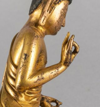 19th Chinese Antique Sino Tibetan Gilt Bronze Buddha 11