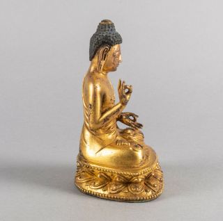 19th Chinese Antique Sino Tibetan Gilt Bronze Buddha 2