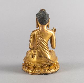 19th Chinese Antique Sino Tibetan Gilt Bronze Buddha 3